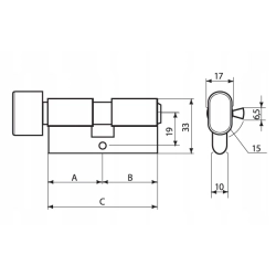 Wkładka z Gałką GERDA H PLUS 40G/30 Nikiel Satyna