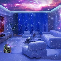 PROJEKTOR GWIAZD LAMPKA NOCNA LED USB PLANETARIUM OBRÓT O 360° + 12X DYSK