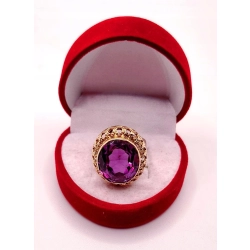 Złoty pierścionek z Ametystem PR.585 W:6,70gr R.13 InterSKLEP