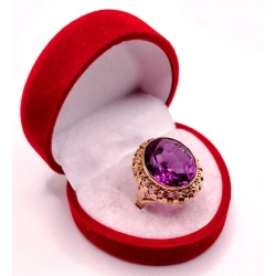 Złoty pierścionek z Ametystem PR.585 W:6,70gr R.13 InterSKLEP