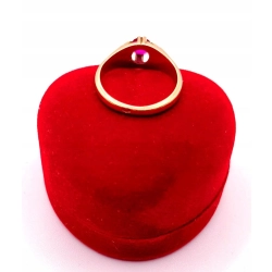 Złoty pierścionek z Rubinem PR.585 W:3,78gr R.14 InterSKLEP