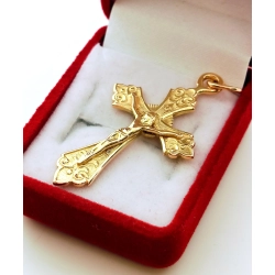 Złota zawieszka Krzyżyk z Jezusem Pr.585 W:4,68gr InterSKLEP