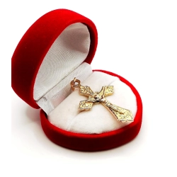 Złota zawieszka Krzyżyk z Jezusem Pr.585 W:4,68gr InterSKLEP