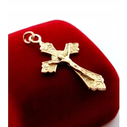 Złota zawieszka Krzyżyk z Jezusem Pr.585 W:4,68gr InterSKLEP
