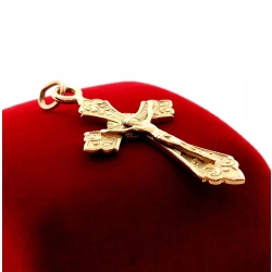 Złota zawieszka Krzyżyk z Jezusem Pr.585 W:4,68gr InterSKLEP