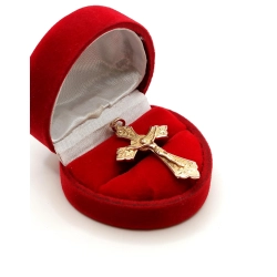 Złota zawieszka krzyżyk z Jezusem Pr.585 W:4,07gr InterSKLEP