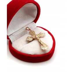 Złota zawieszka krzyżyk z Jezusem Pr.585 W:4,07gr InterSKLEP