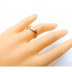 Złoty sygnet damski z monogramem Pr.585 W:2,7gr Roz.10