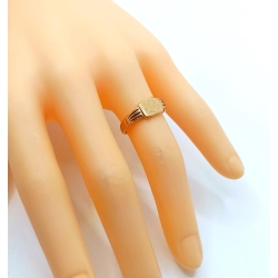 Złoty sygnet damski z monogramem Pr.585 W:2,7gr Roz.10