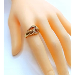 Złoty pierścionek szeroki z cyrkoniami Pr.585 W:5,43gr R.15 Nowy