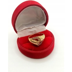 Złoty pierścionek szeroki z cyrkoniami Pr.585 W:5,43gr R.15 Nowy