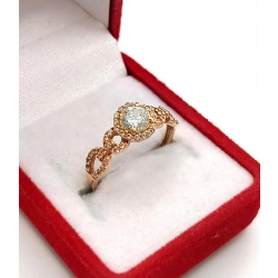 Złoty pierścionek z cyrkoniami Pr.583 W:2,14gr Roz.15 InterSKLEP