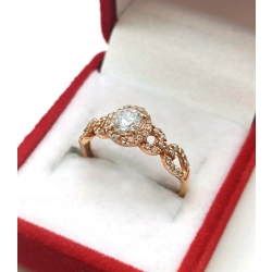 Złoty pierścionek z cyrkoniami Pr.583 W:2,14gr Roz.15 InterSKLEP