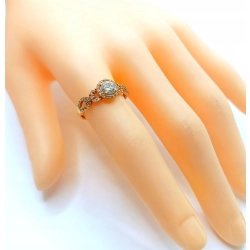 Złoty pierścionek z cyrkoniami Pr.583 W:2,14gr Roz.15 InterSKLEP