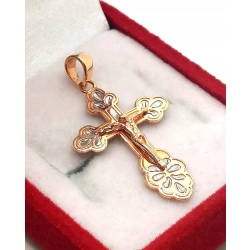 Złota zawieszka krzyżyk z Jezusem pr.585 W:1,62gr InterSKLEP