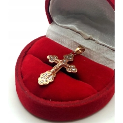 Złota zawieszka krzyżyk z Jezusem pr.585 W:1,62gr InterSKLEP