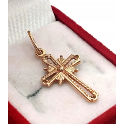 Złota zawieszka krzyżyk ażurowy Pr.585 W:1,25gr InterSKLEP