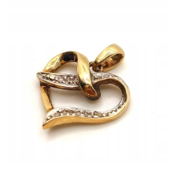 Złota zawieszka serce z cyrkoniami Pr.375 W:0,88gr InterSKLEP
