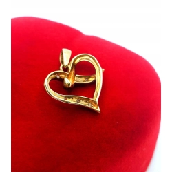 Złota zawieszka serce z cyrkoniami Pr.375 W:0,88gr InterSKLEP