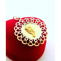 Złota zawieszka medalik z Maryją duży ażurowy Pr.585 W:3,62gr