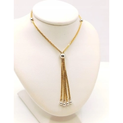 Złoty łańcuszek Lisi ogon z kulkami Pr.585 W:3,99gr Dł:43,5cm + 4cm