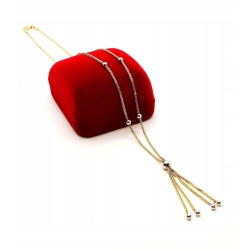 Złoty łańcuszek Lisi ogon z kulkami Pr.585 W:3,99gr Dł:43,5cm + 4cm