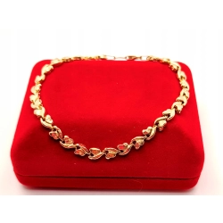 Złota bransoletka w serduszka PR.585 W:4,40gr Dł.19,5cm InterSKLEP