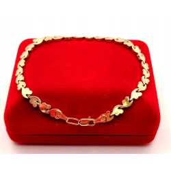 Złota bransoletka w serduszka PR.585 W:4,40gr Dł.19,5cm InterSKLEP