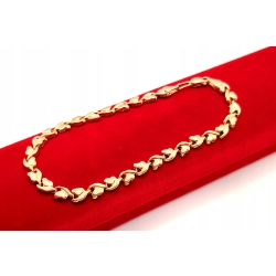 Złota bransoletka w serduszka PR.585 W:4,40gr Dł.19,5cm InterSKLEP