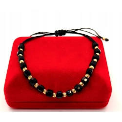 Sznurkowa bransoletka złote kulki PR.585 W:3,71gr Dł.13-25cm InterSKLEP