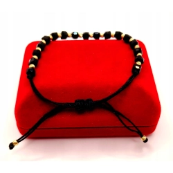 Sznurkowa bransoletka złote kulki PR.585 W:3,71gr Dł.13-25cm InterSKLEP