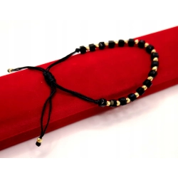 Sznurkowa bransoletka złote kulki PR.585 W:3,71gr Dł.13-25cm InterSKLEP