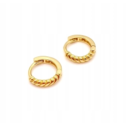 Złote kolczyki mini kółka zdobione PR.585 W:1,12gr InterSKLEP