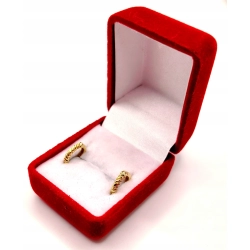 Złote kolczyki mini kółka zdobione PR.585 W:1,12gr InterSKLEP