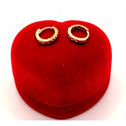 Złote kolczyki mini kółka zdobione PR.585 W:1,12gr InterSKLEP