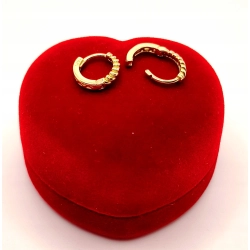 Złote kolczyki mini kółka zdobione PR.585 W:1,12gr InterSKLEP