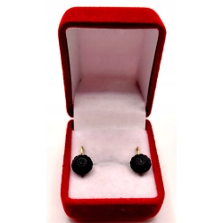 Złote kolczyki z czarnym turmalinem PR.750 W:1,12gr InterSKLEP
