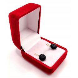 Złote kolczyki z czarnym turmalinem PR.750 W:1,12gr InterSKLEP