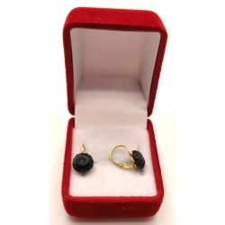 Złote kolczyki z czarnym turmalinem PR.750 W:1,12gr InterSKLEP