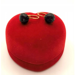 Złote kolczyki z czarnym turmalinem PR.750 W:1,12gr InterSKLEP