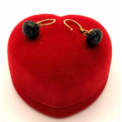 Złote kolczyki z czarnym turmalinem PR.750 W:1,12gr InterSKLEP