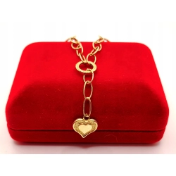 Złoty łańcuszek z sercem i motylkami PR.585 W:4gr Dł.49cm InterSKLEP