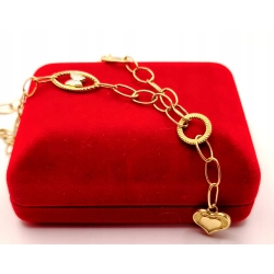 Złoty łańcuszek z sercem i motylkami PR.585 W:4gr Dł.49cm InterSKLEP