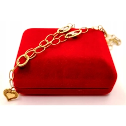 Złoty łańcuszek z sercem i motylkami PR.585 W:4gr Dł.49cm InterSKLEP