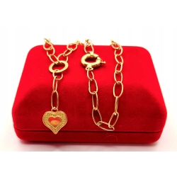 Złoty łańcuszek z sercem i motylkami PR.585 W:4gr Dł.49cm InterSKLEP