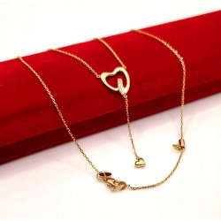 Złoty łańcuszek celebrytka Serca PR.585 W:2,63gr Dł:50,5-55cm InterSKLEP