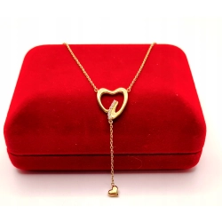 Złoty łańcuszek celebrytka Serca PR.585 W:2,63gr Dł:50,5-55cm InterSKLEP