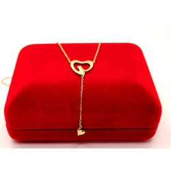 Złoty łańcuszek celebrytka Serca PR.585 W:2,63gr Dł:50,5-55cm InterSKLEP