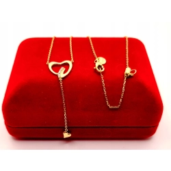 Złoty łańcuszek celebrytka Serca PR.585 W:2,63gr Dł:50,5-55cm InterSKLEP