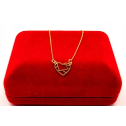 Złoty łańcuszek celebrytka serce PR.333 W:0,86gr Dł.42-45cm InterSKLEP